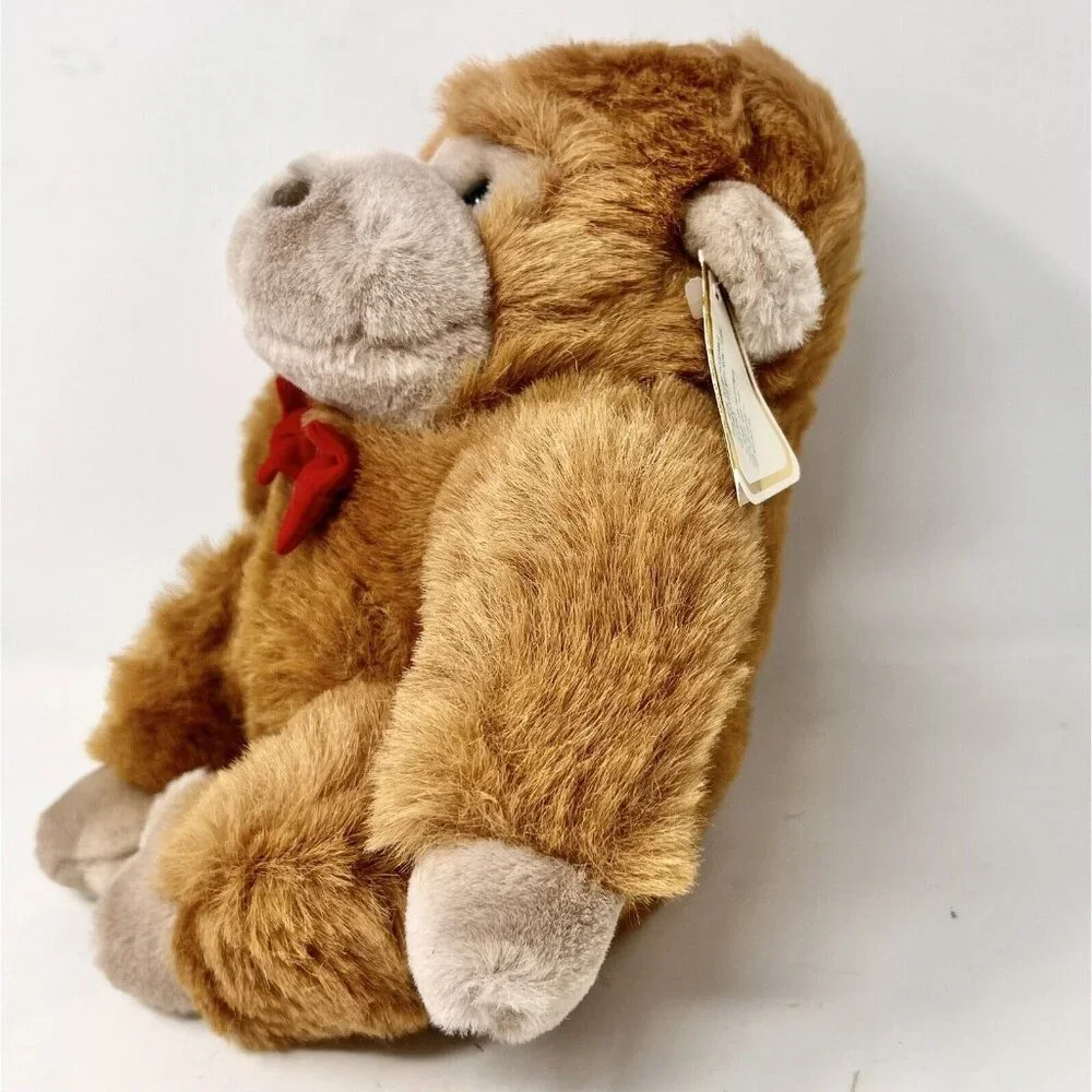 Vintage JS Toys Bow Tie Monkey Plush‎ Stuffed Gorilla Petal Plush With Tag